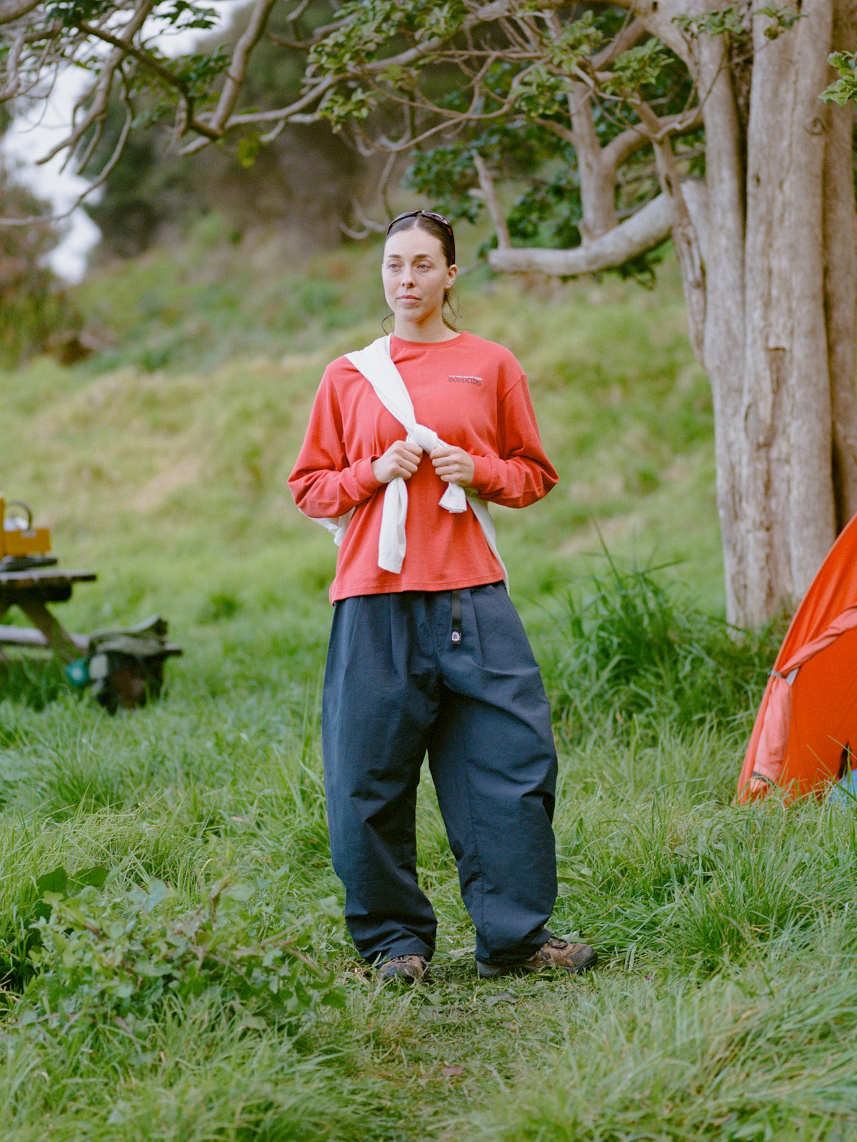 Pleated Hiking Pants - Navy
