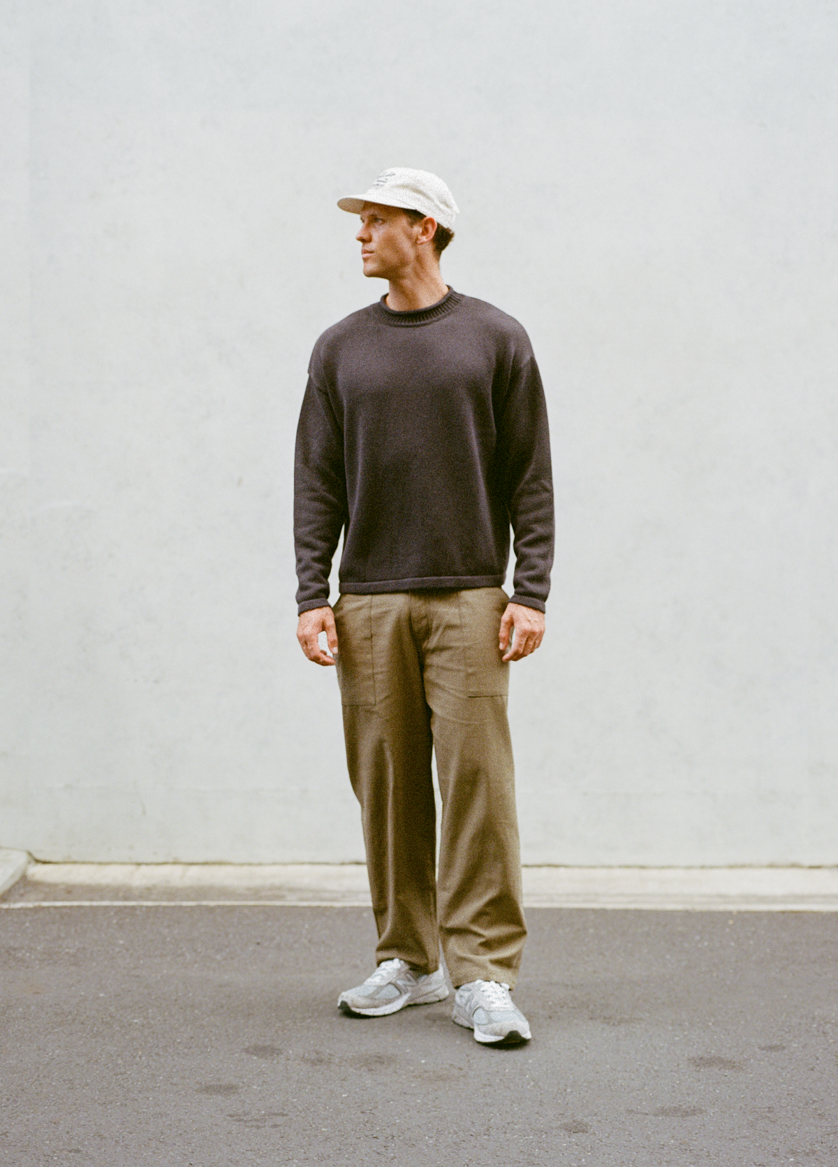 Hemp Mock Neck Knit - Charcoal