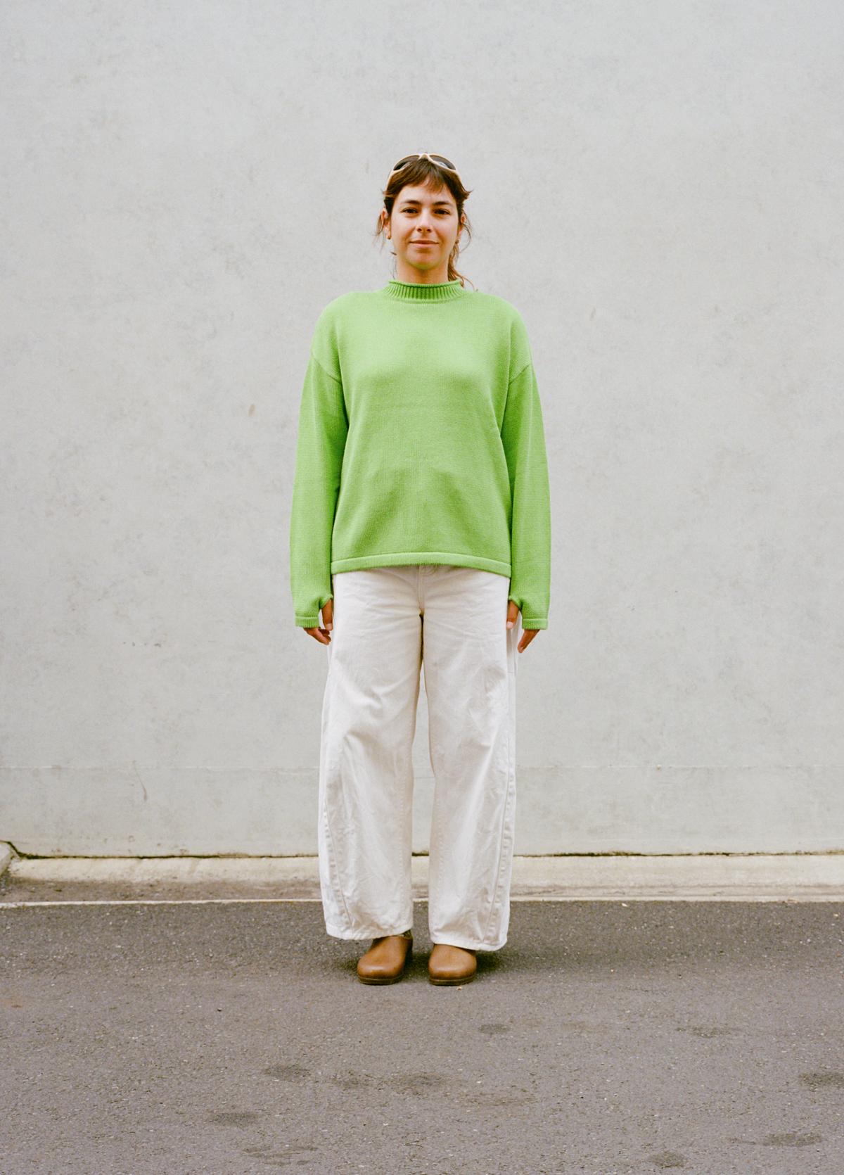 Hemp Mock Neck Knit - Kiwi