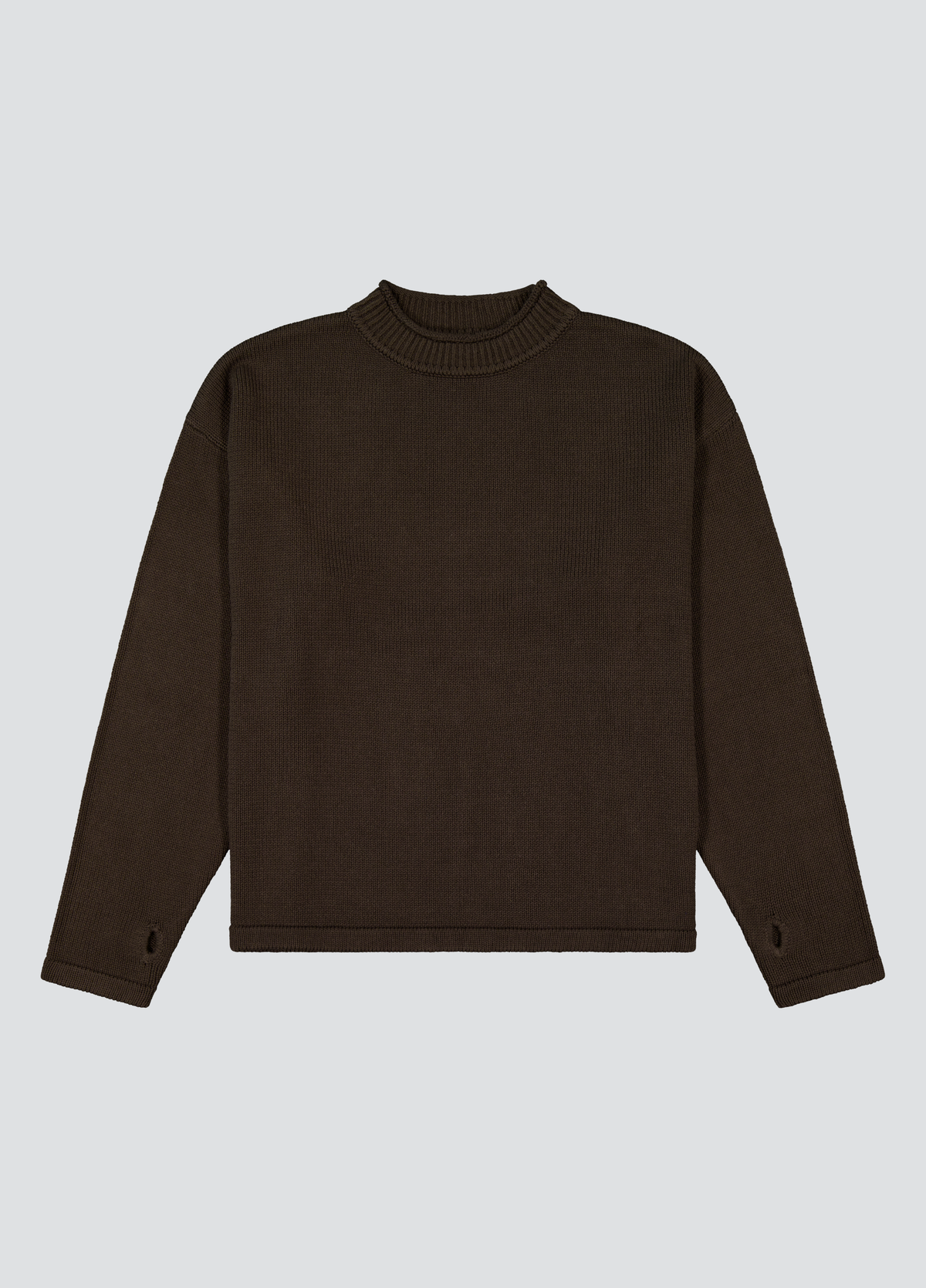 Hemp Mock Neck Knit - Brown