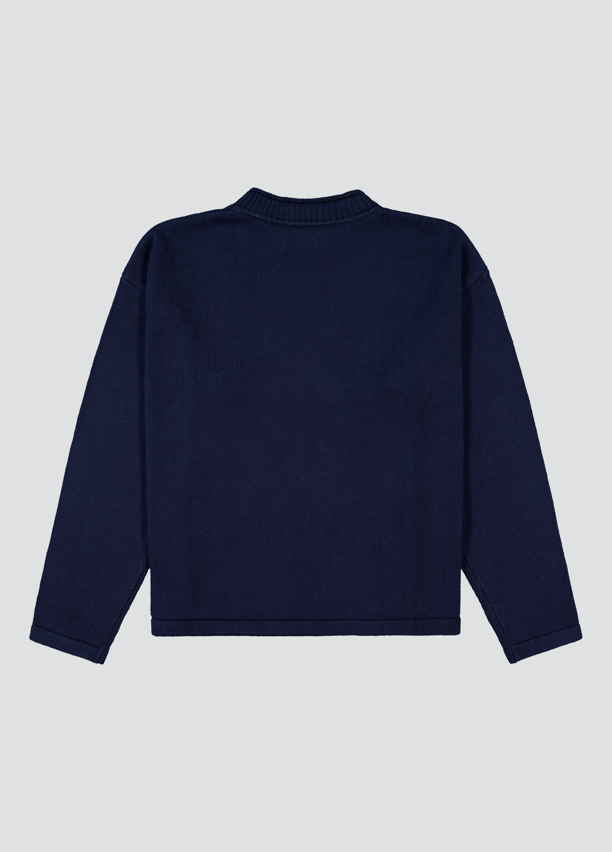 Hemp Mock Neck Knit - Navy