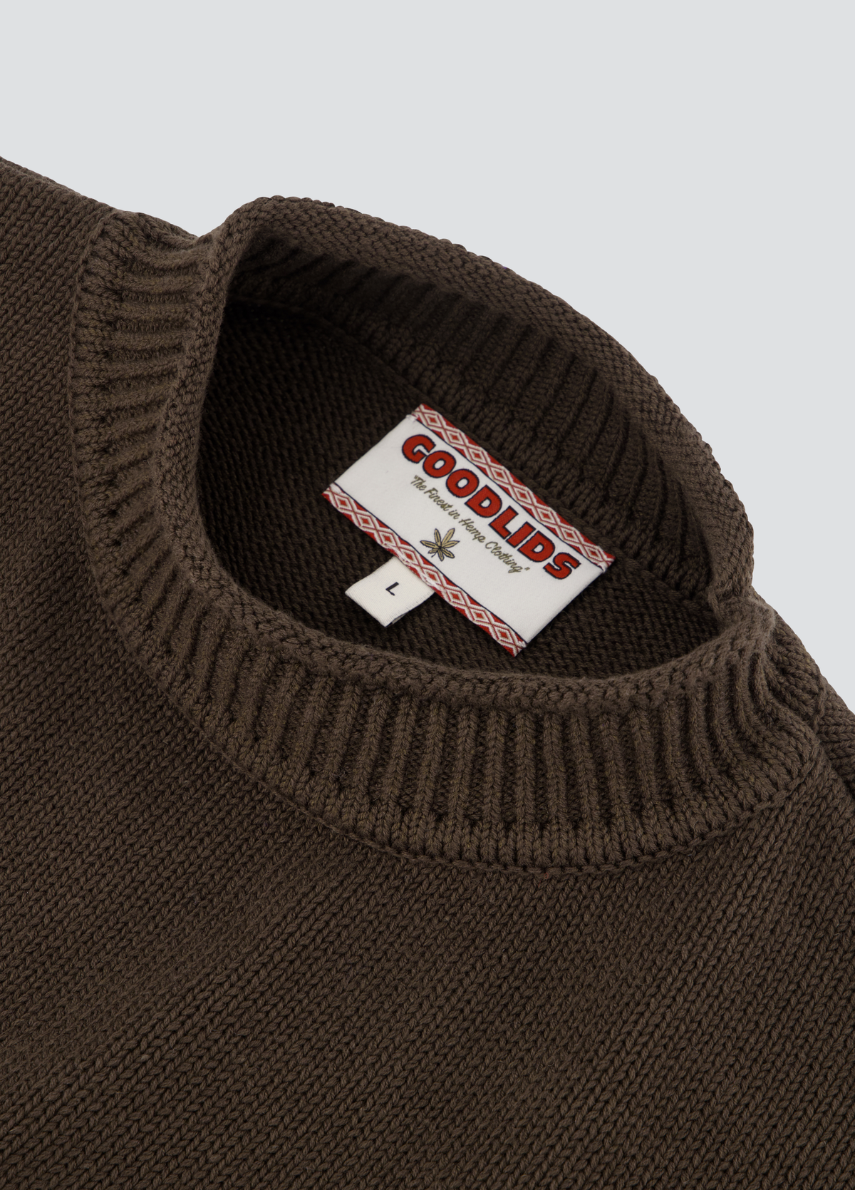 Hemp Mock Neck Knit - Brown