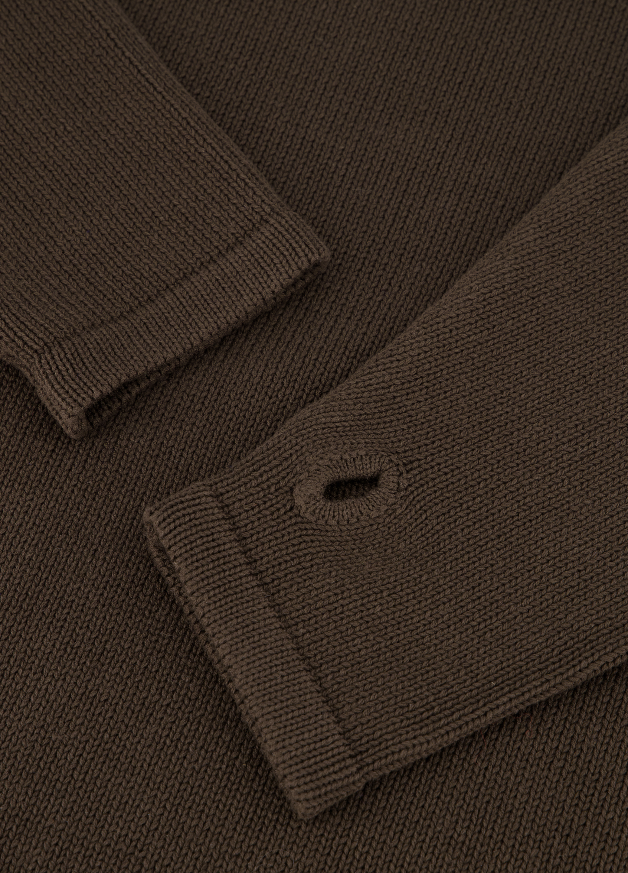Hemp Mock Neck Knit - Brown