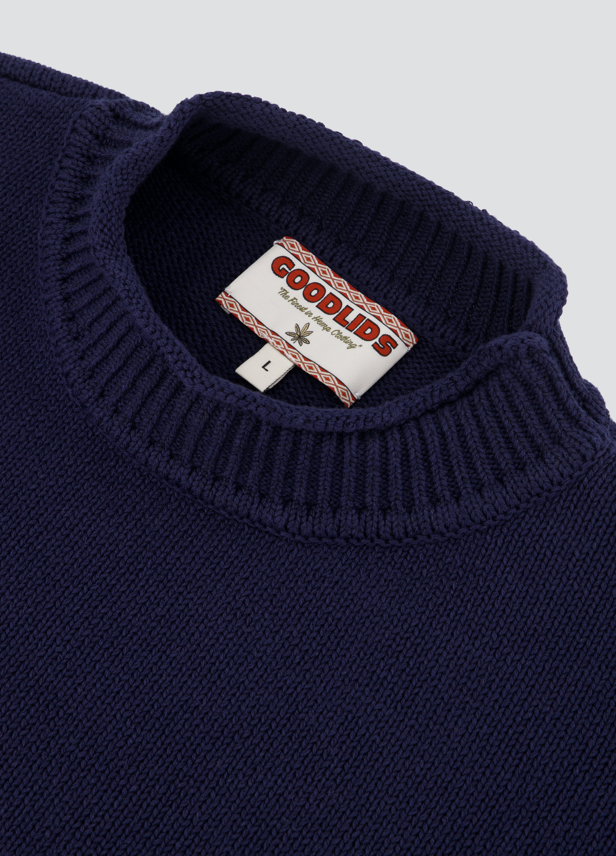 Hemp Mock Neck Knit - Navy