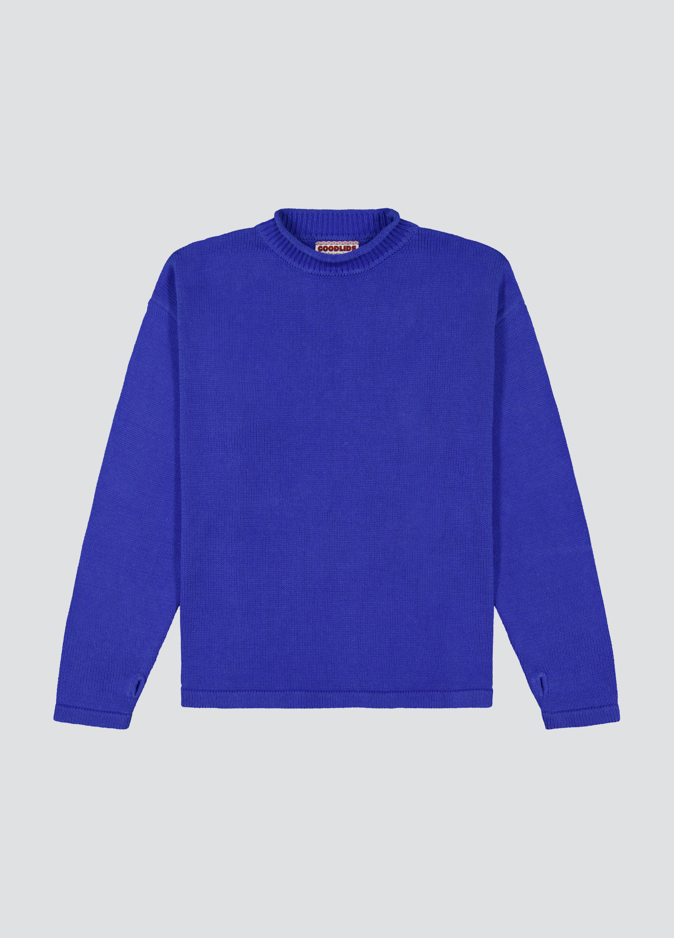 Hemp Mock Neck Knit - Blue