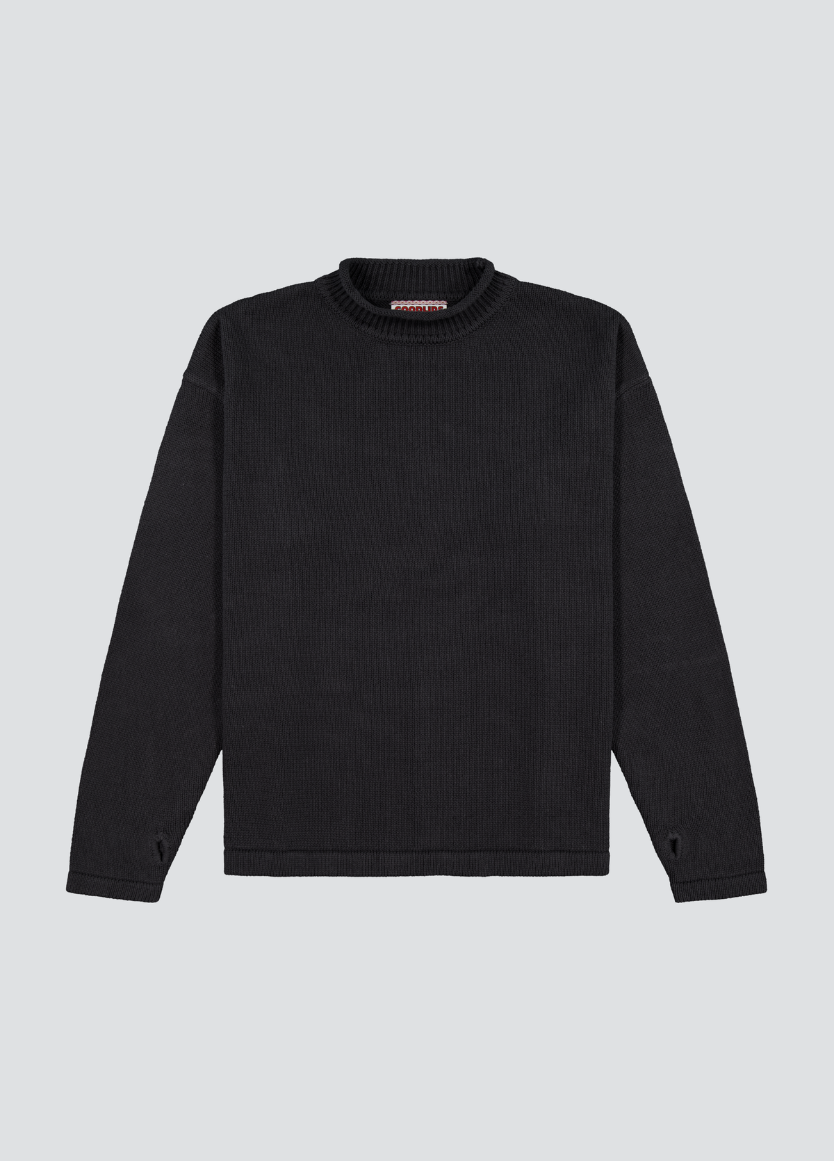 Hemp Mock Neck Knit - Charcoal
