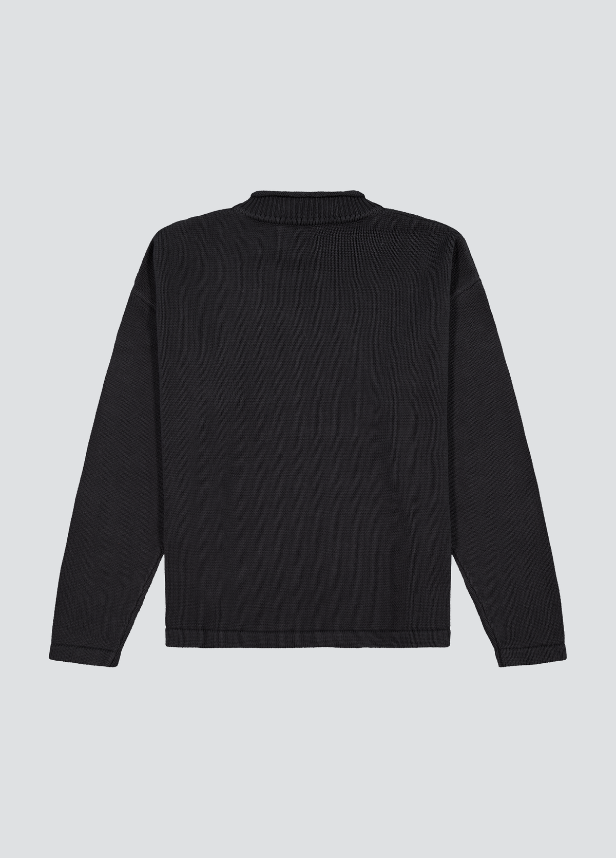 Hemp Mock Neck Knit - Charcoal