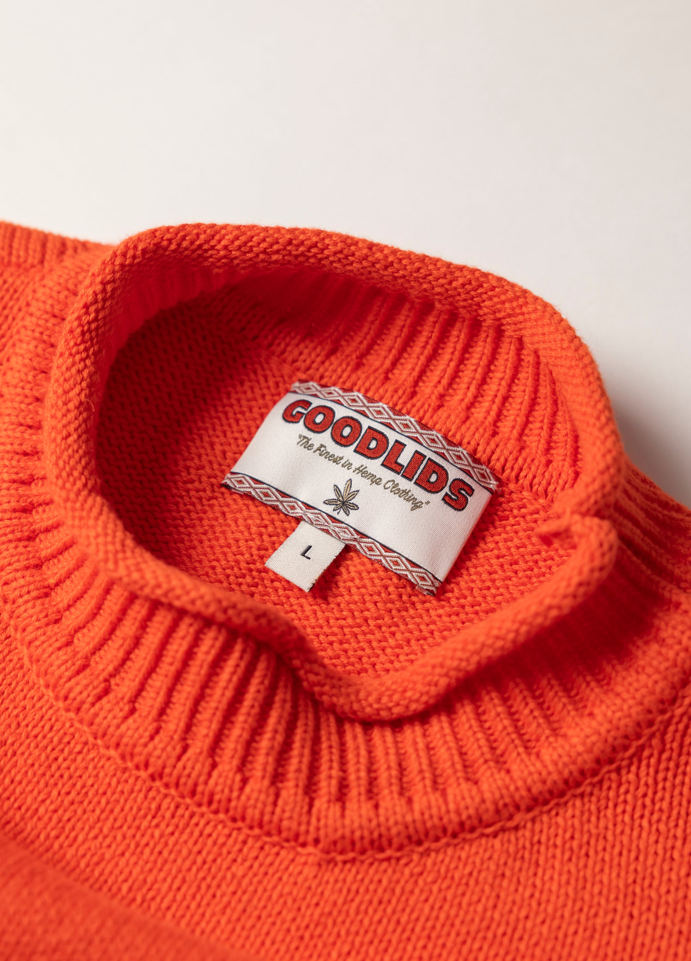 Hemp Mock Neck Knit - Red