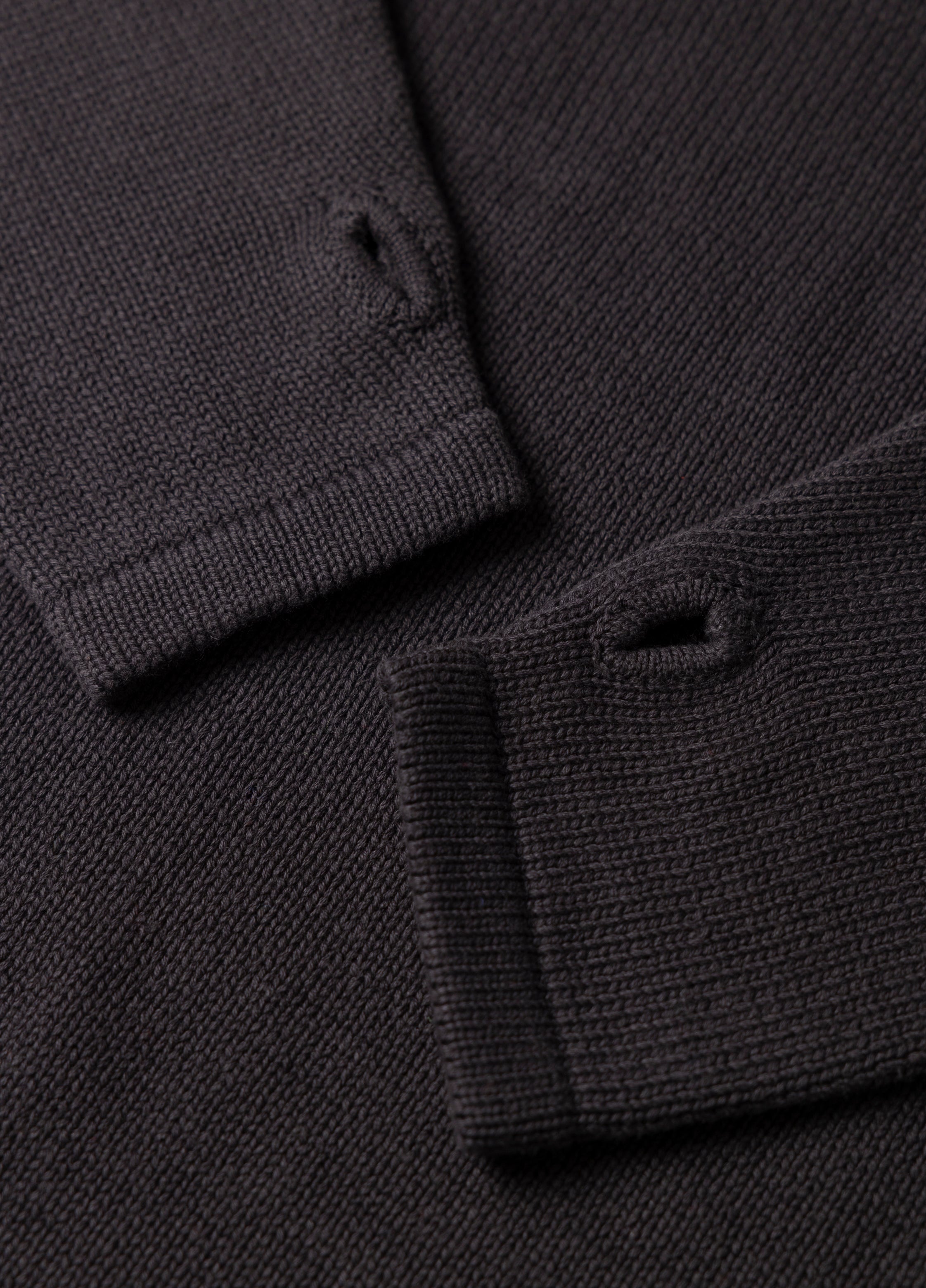 Hemp Mock Neck Knit - Charcoal
