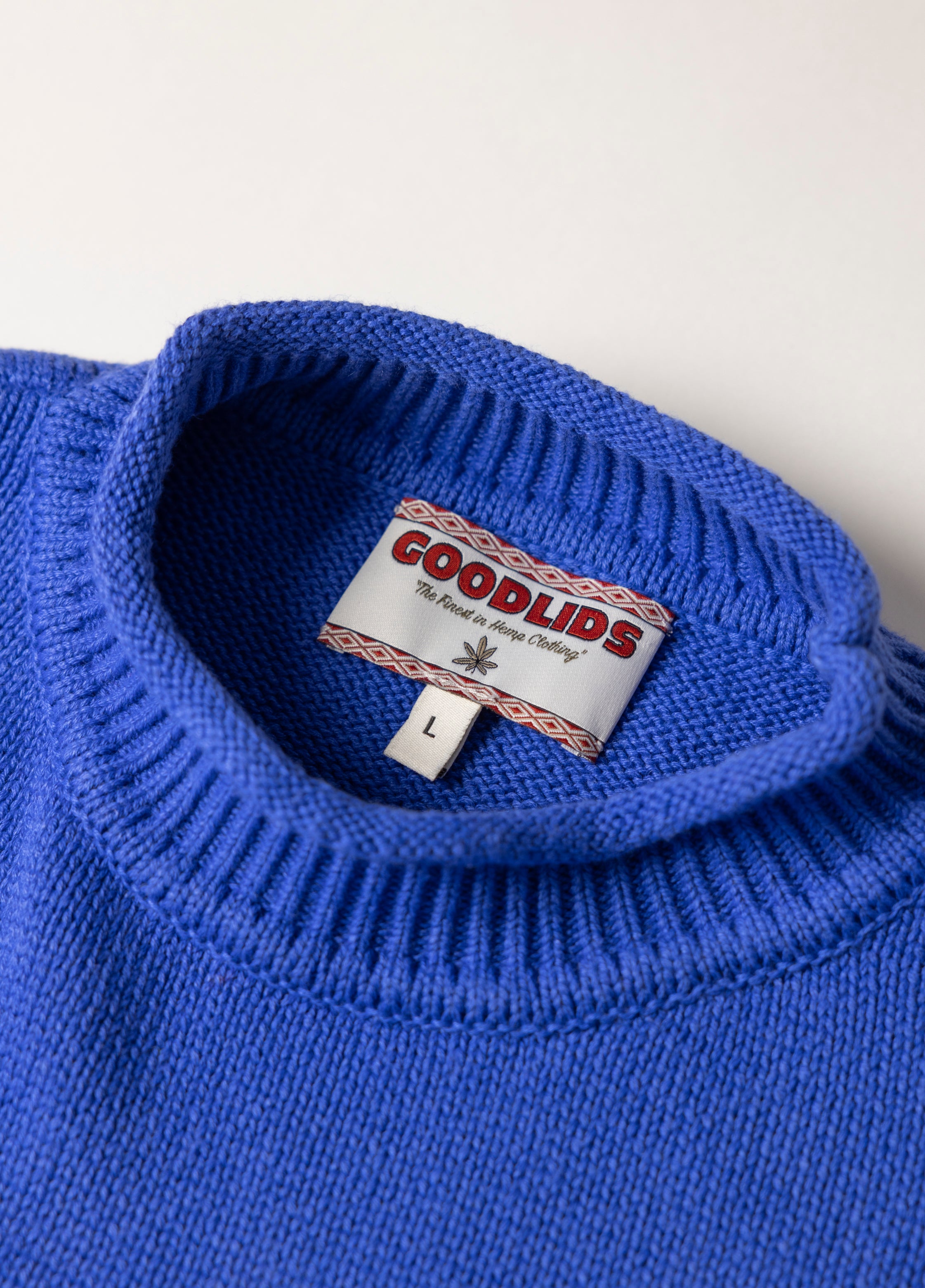 Hemp Mock Neck Knit - Blue
