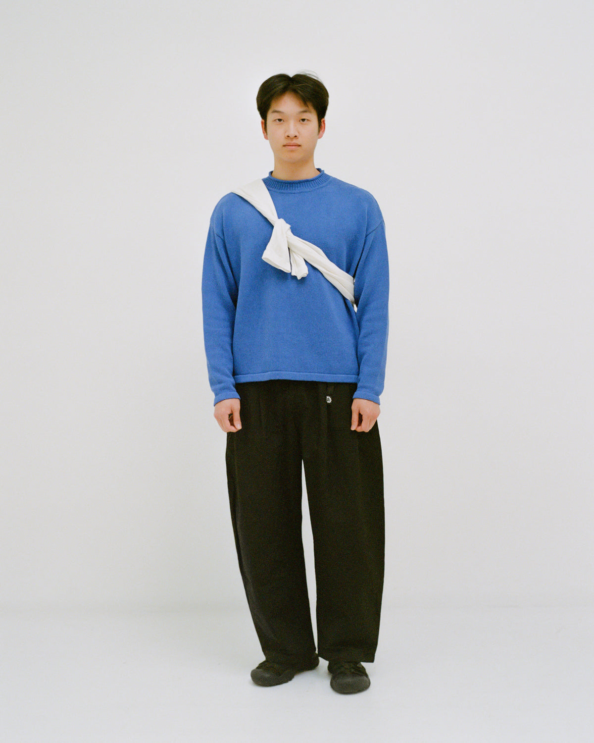 Hemp Mock Neck Knit - Blue
