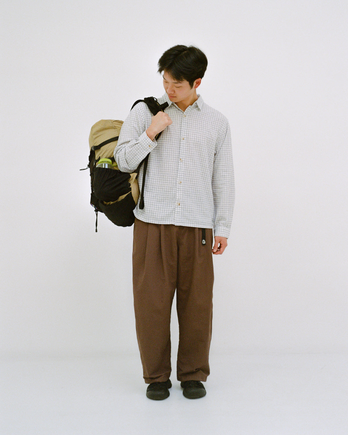 Pleated Hiking Pants - Brown