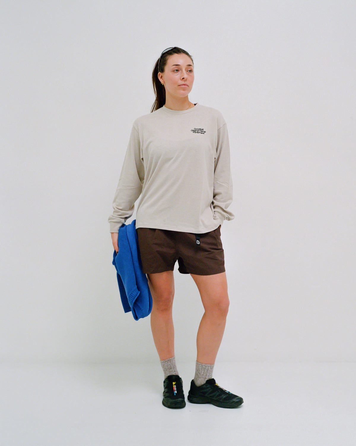 Pleated Hiking Shorts - Brown