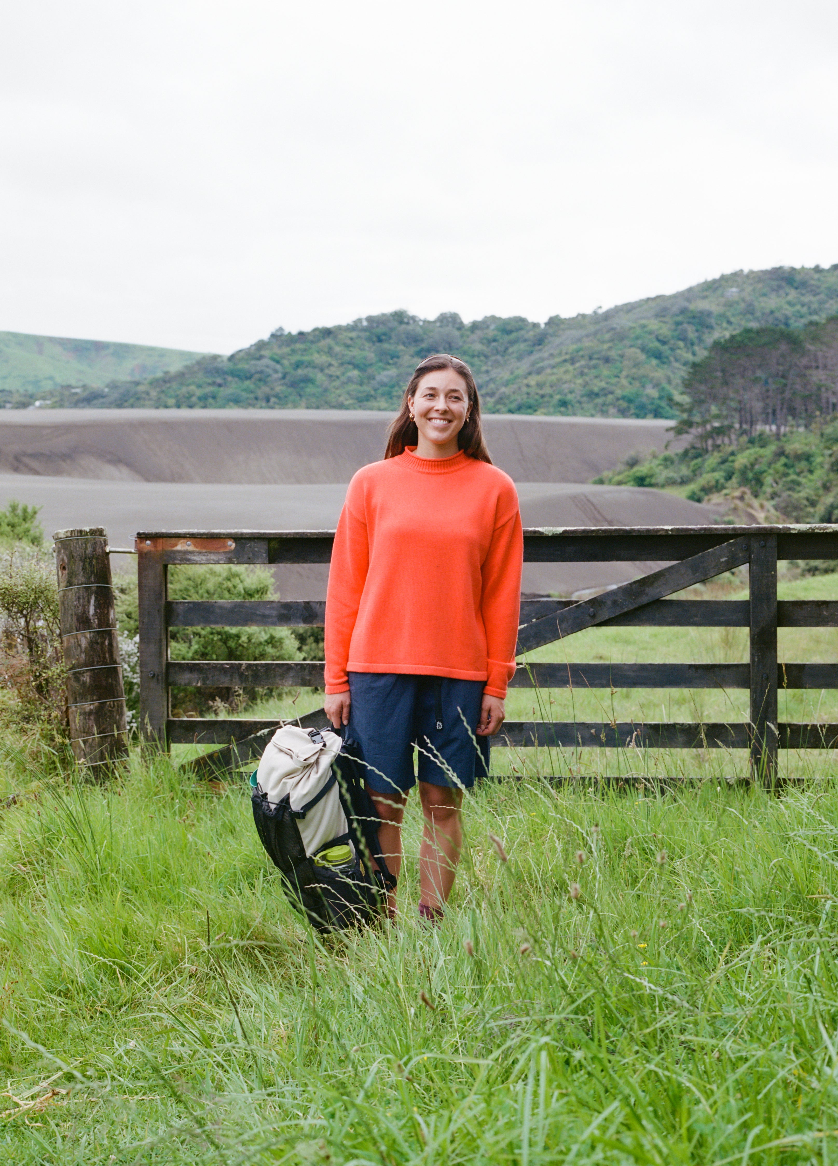 Hemp Mock Neck Knit - Red