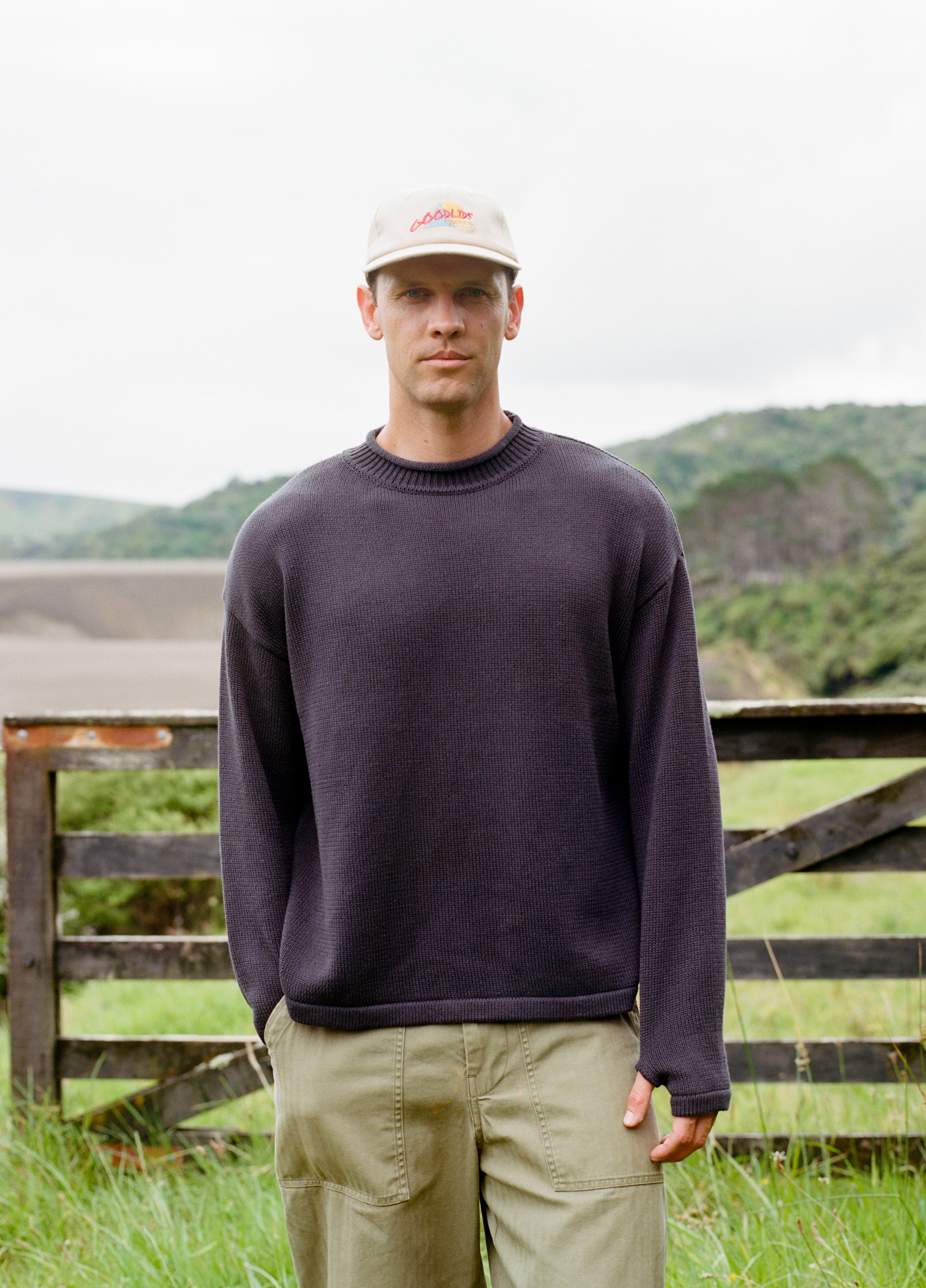 Hemp Mock Neck Knit - Charcoal