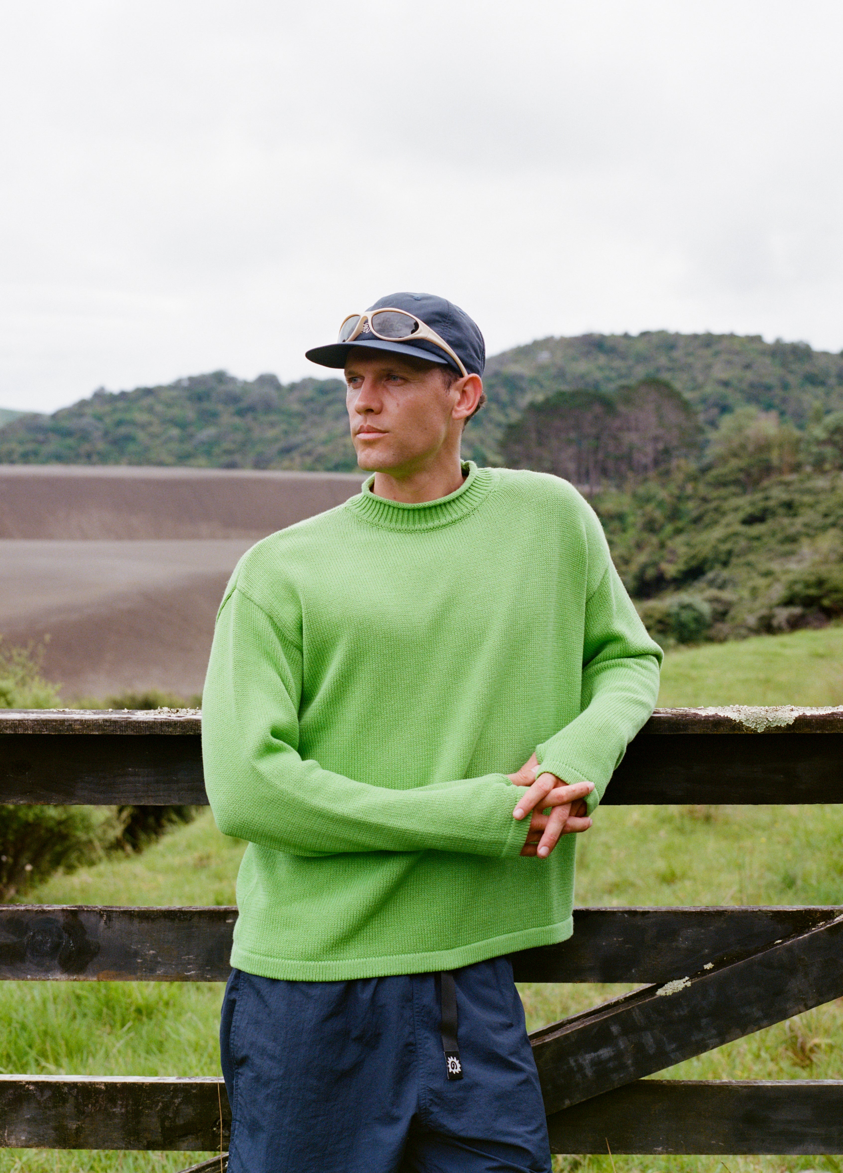 Hemp Mock Neck Knit - Kiwi