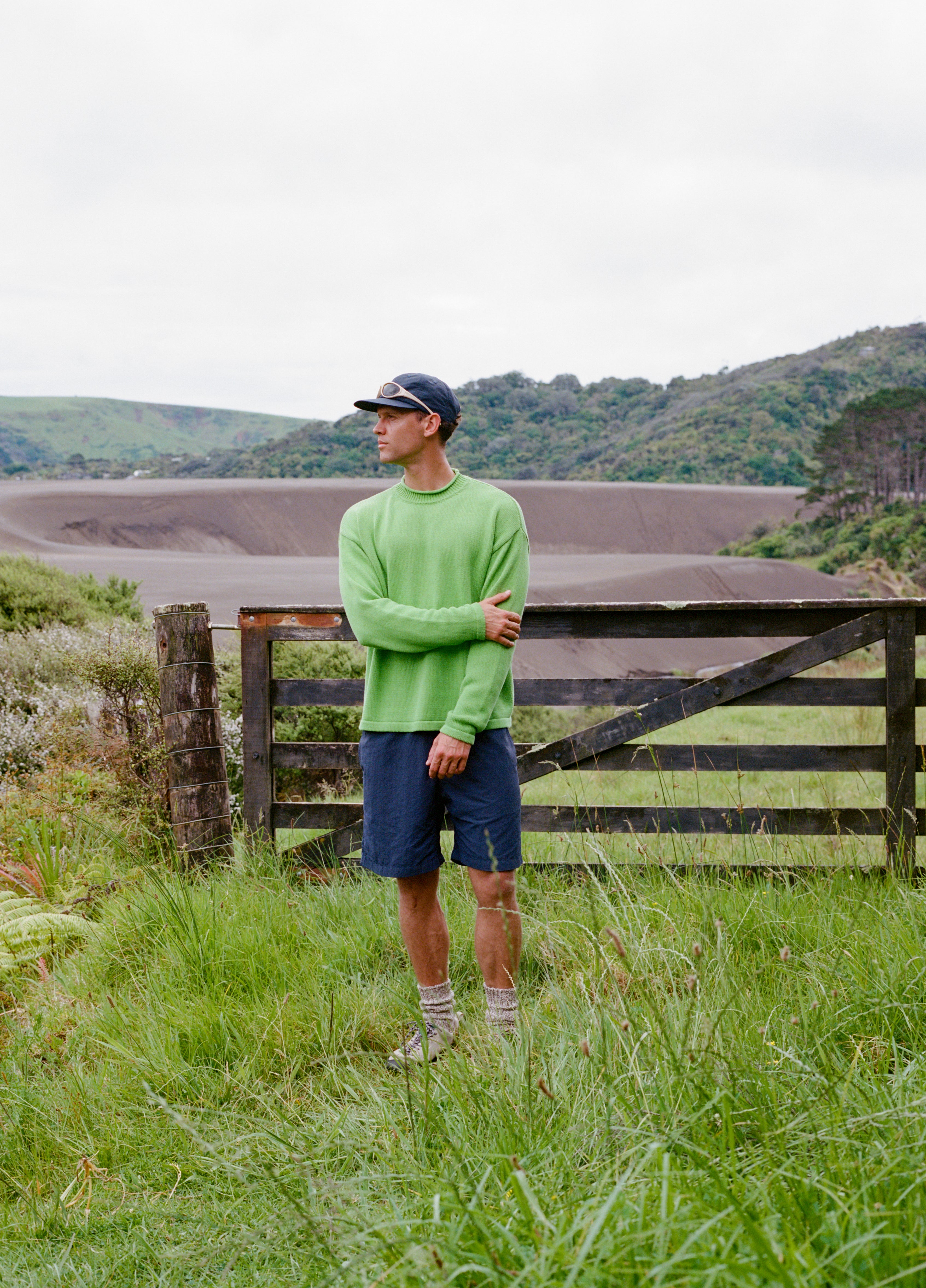 Hemp Mock Neck Knit - Kiwi