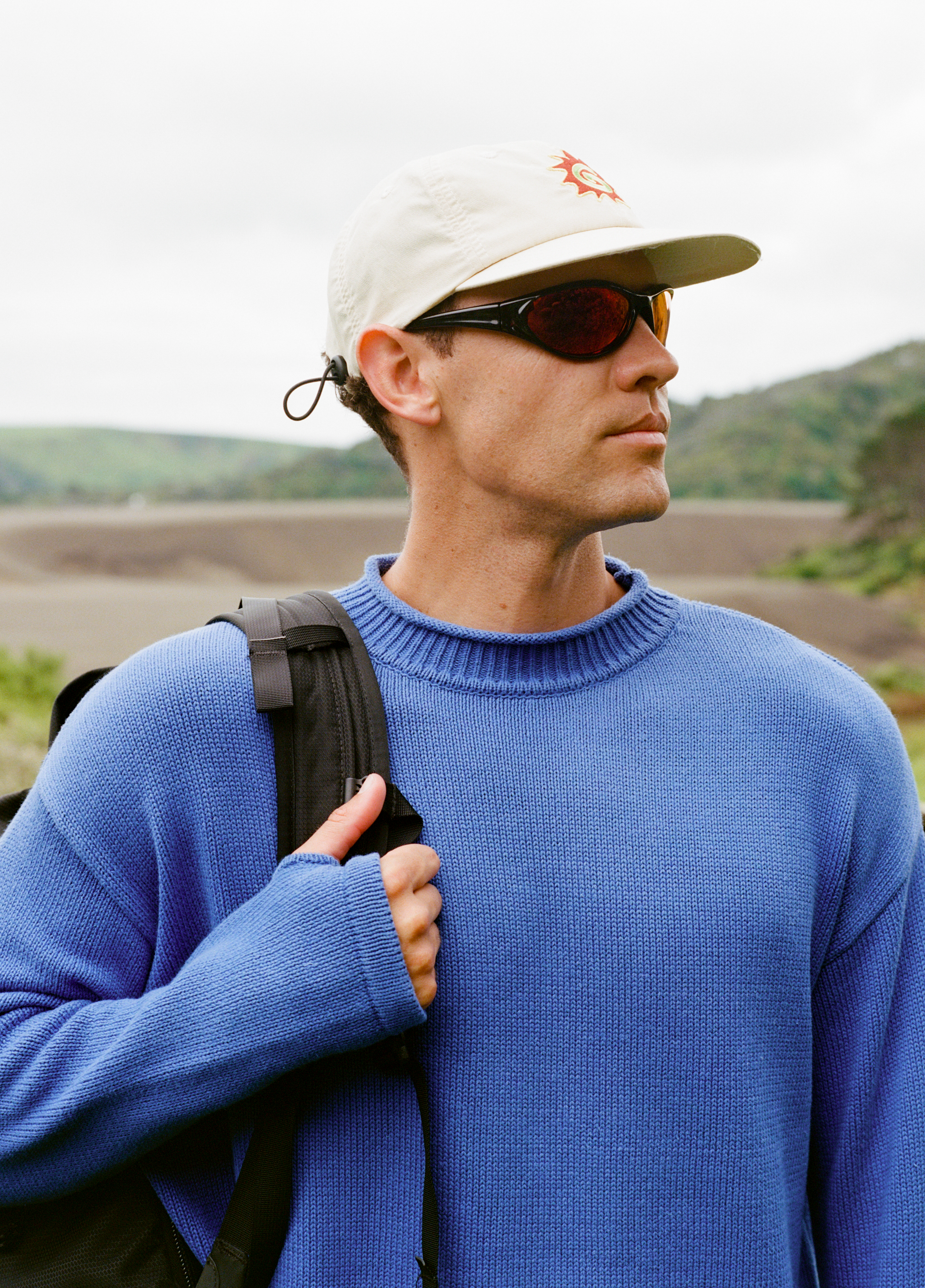 Hemp Mock Neck Knit - Blue