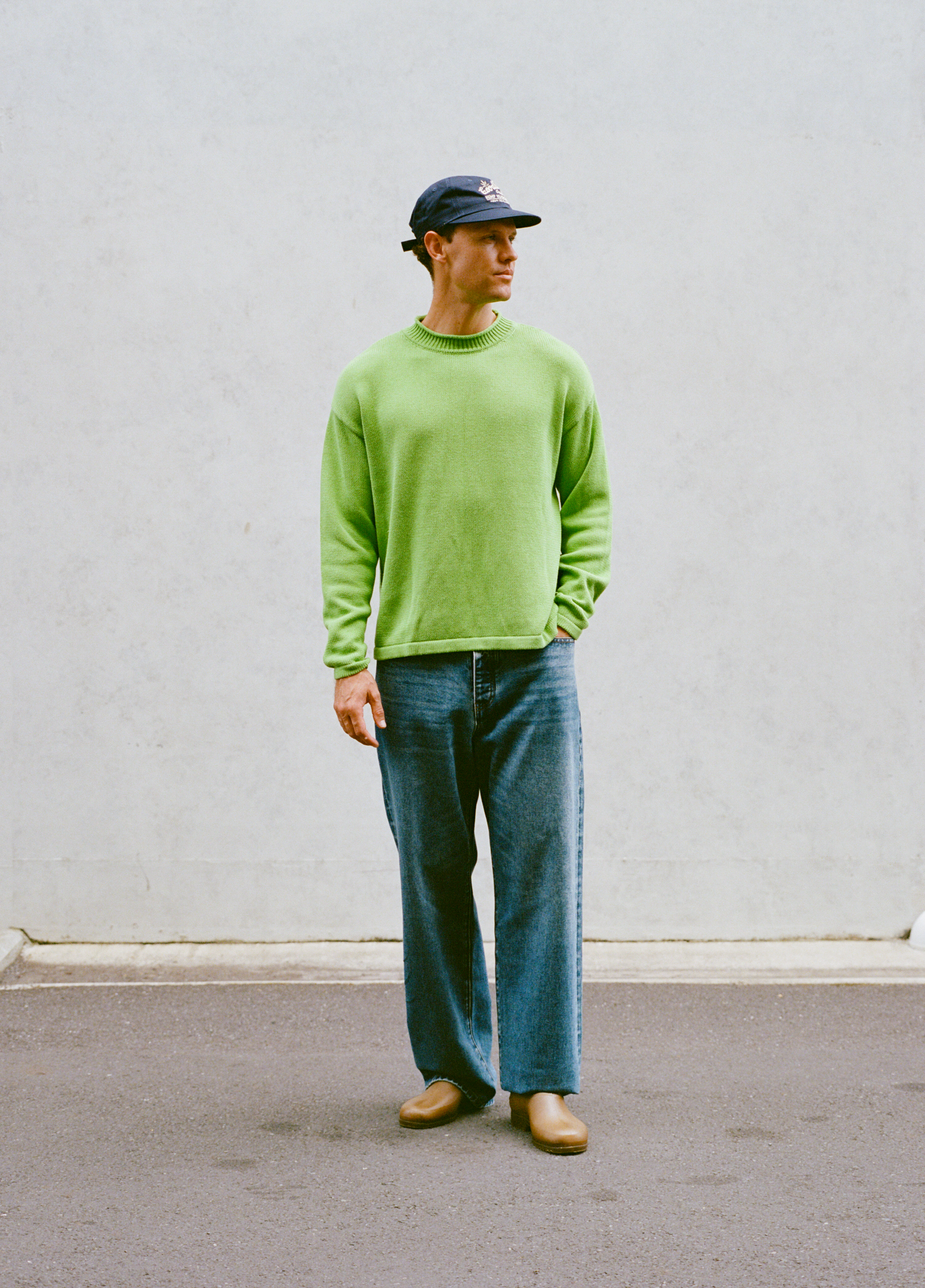 Hemp Mock Neck Knit - Kiwi