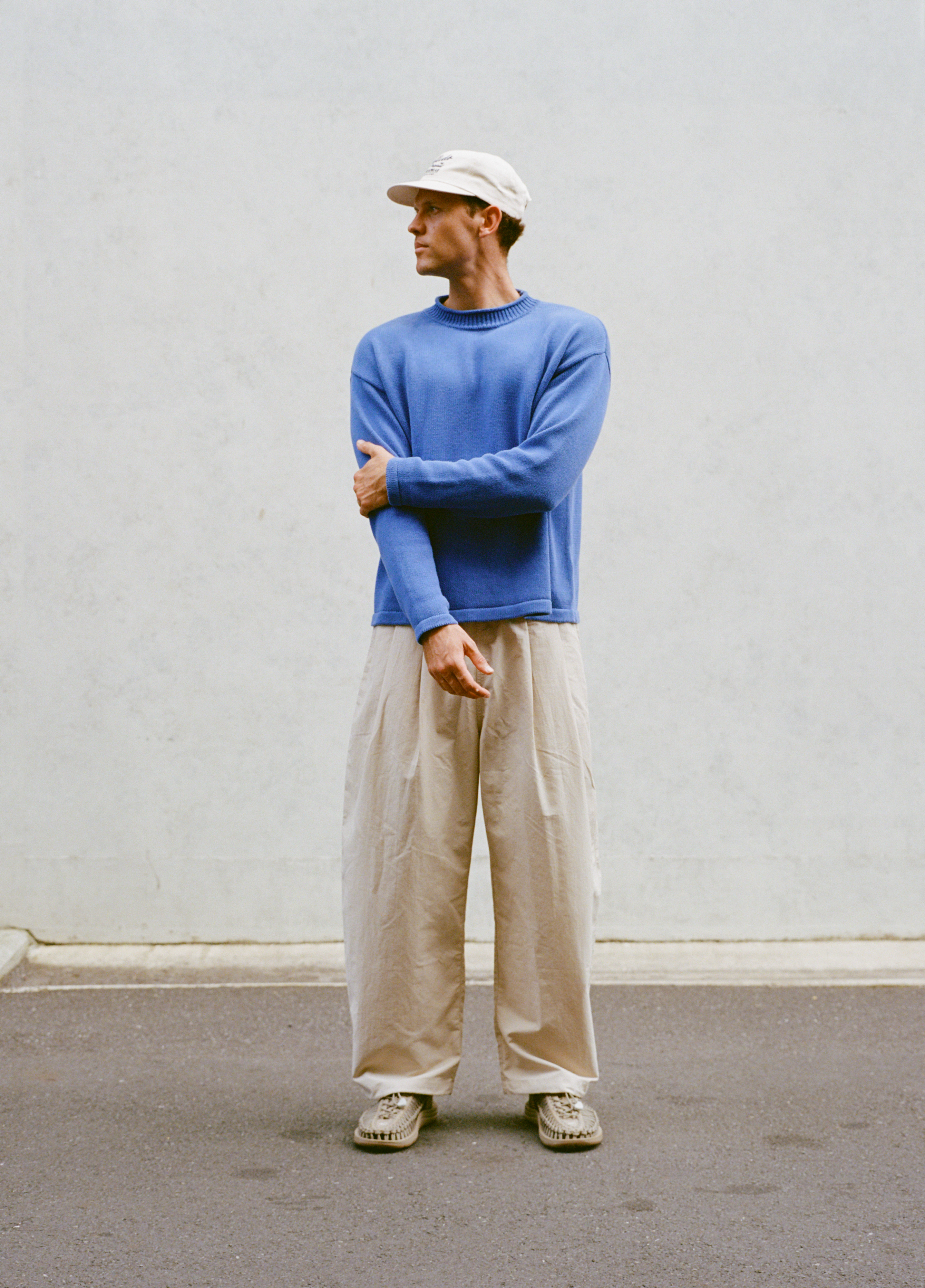 Hemp Mock Neck Knit - Blue