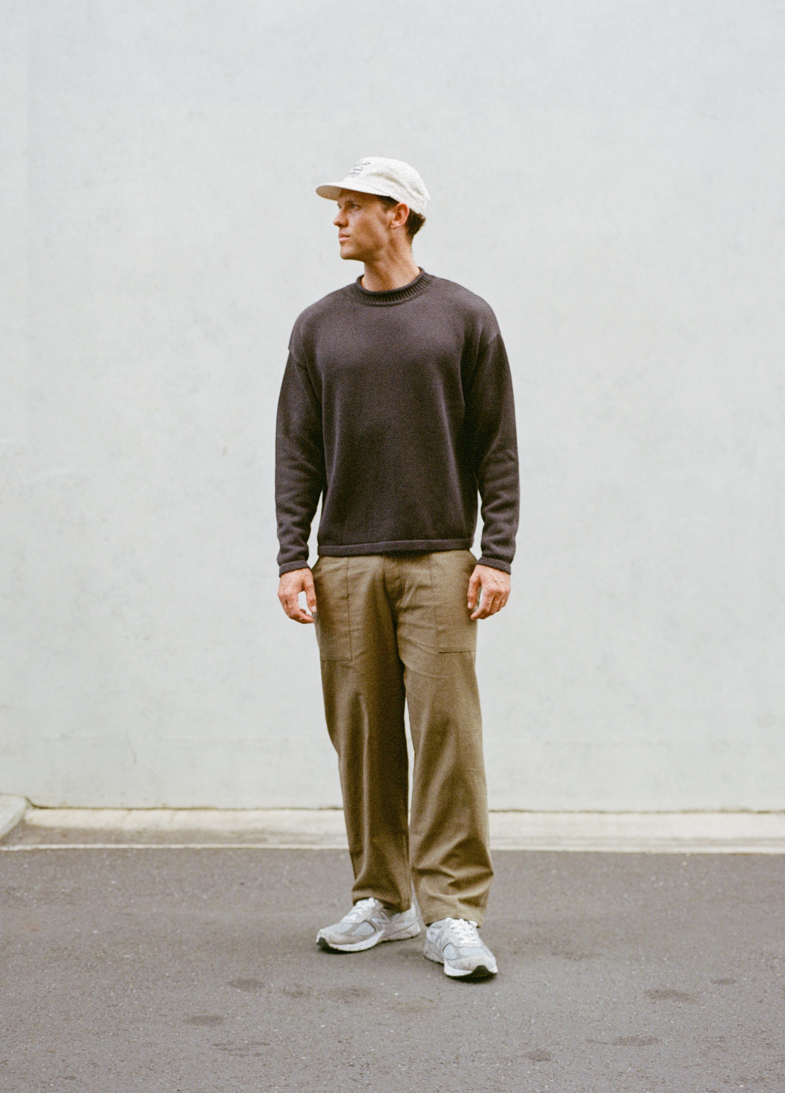 Hemp Mock Neck Knit - Charcoal