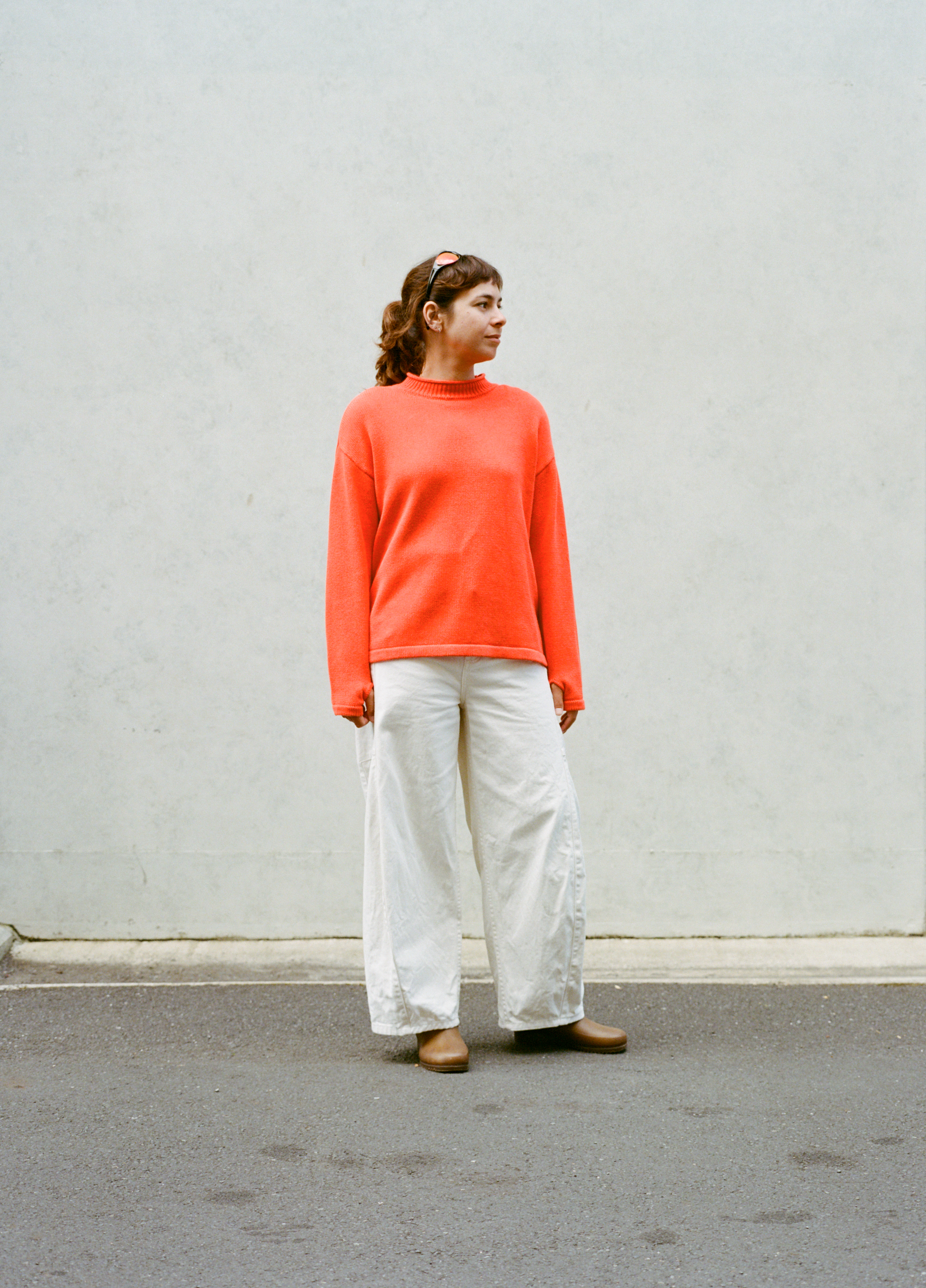 Hemp Mock Neck Knit - Red