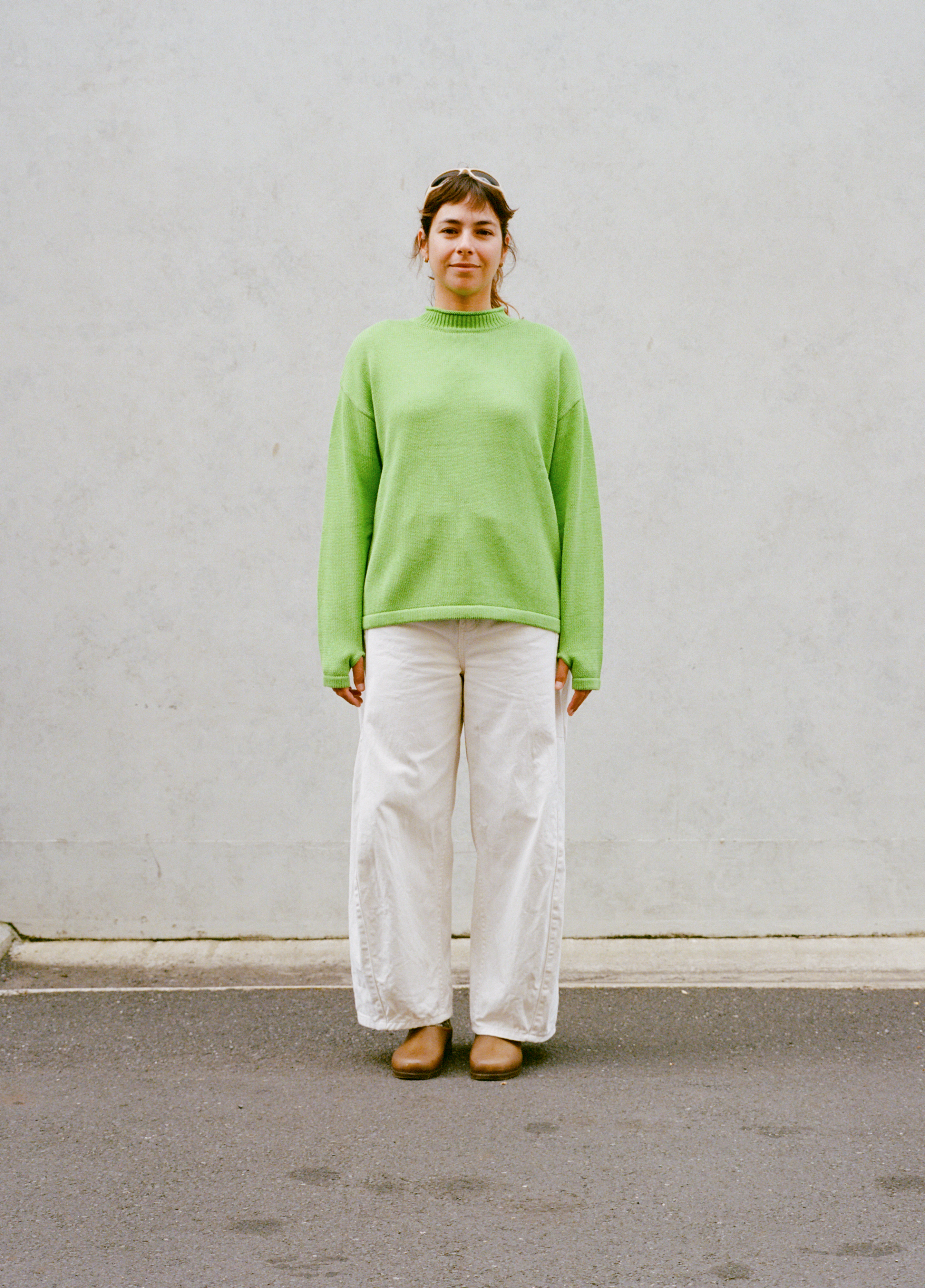 Hemp Mock Neck Knit - Kiwi